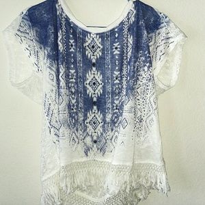 A nice brand new blue and white shirt